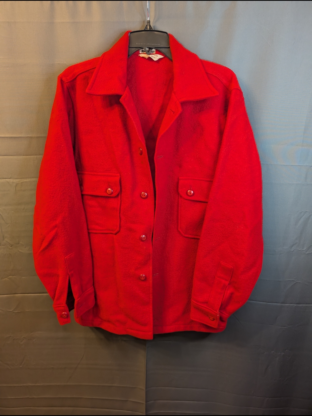 Vtg 1960s Boy Scouts of America Red Wool Jac-Shirt Size 40 Woolrich BSA